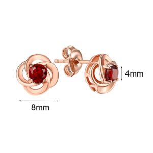 Rose-Gold-Plated-Garnet-Stud-Earrings-Size.jpg